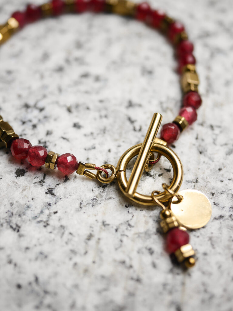 Bransoletka z Chalcedonu Burgund