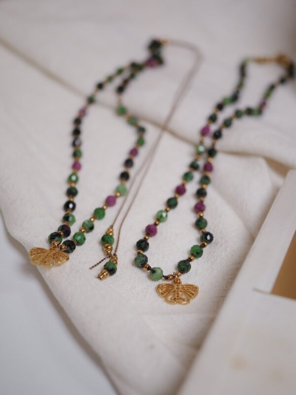 Naszyjnik Zoisyt rubionwy