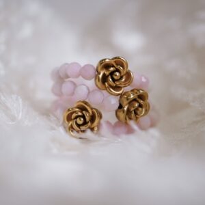 Pierścionek Opal różowy