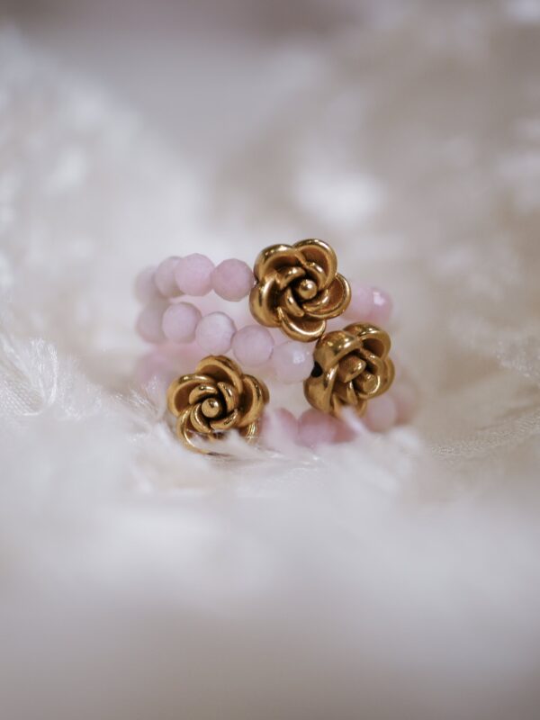 Pierścionek Opal różowy